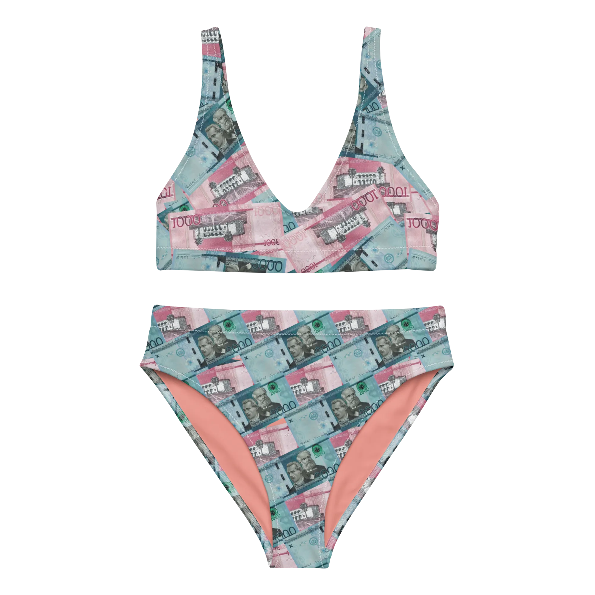 1000 y 2000 Dominican Pesos High-Waisted Two Piece Bikini Set Swimsuit
