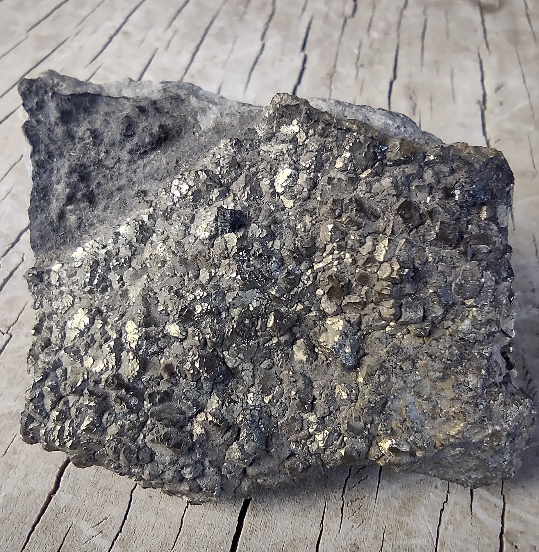 105.4 G PYRITE WITH GALENA ON DOLOMITE MATRIX