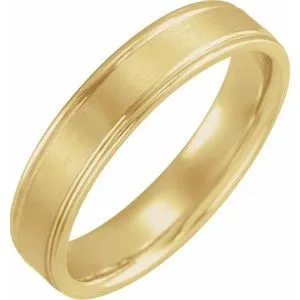 14K Yellow 5 mm Grooved Band Size 9