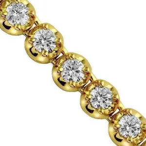 14k Yellow Solid Gold Mens Diamond Tennis Chain 23.00 Ctw