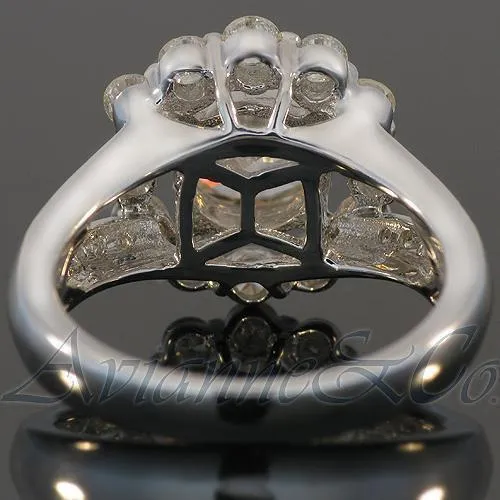 18K White Solid Gold Diamond Engagement Ring 3.55 Ctw