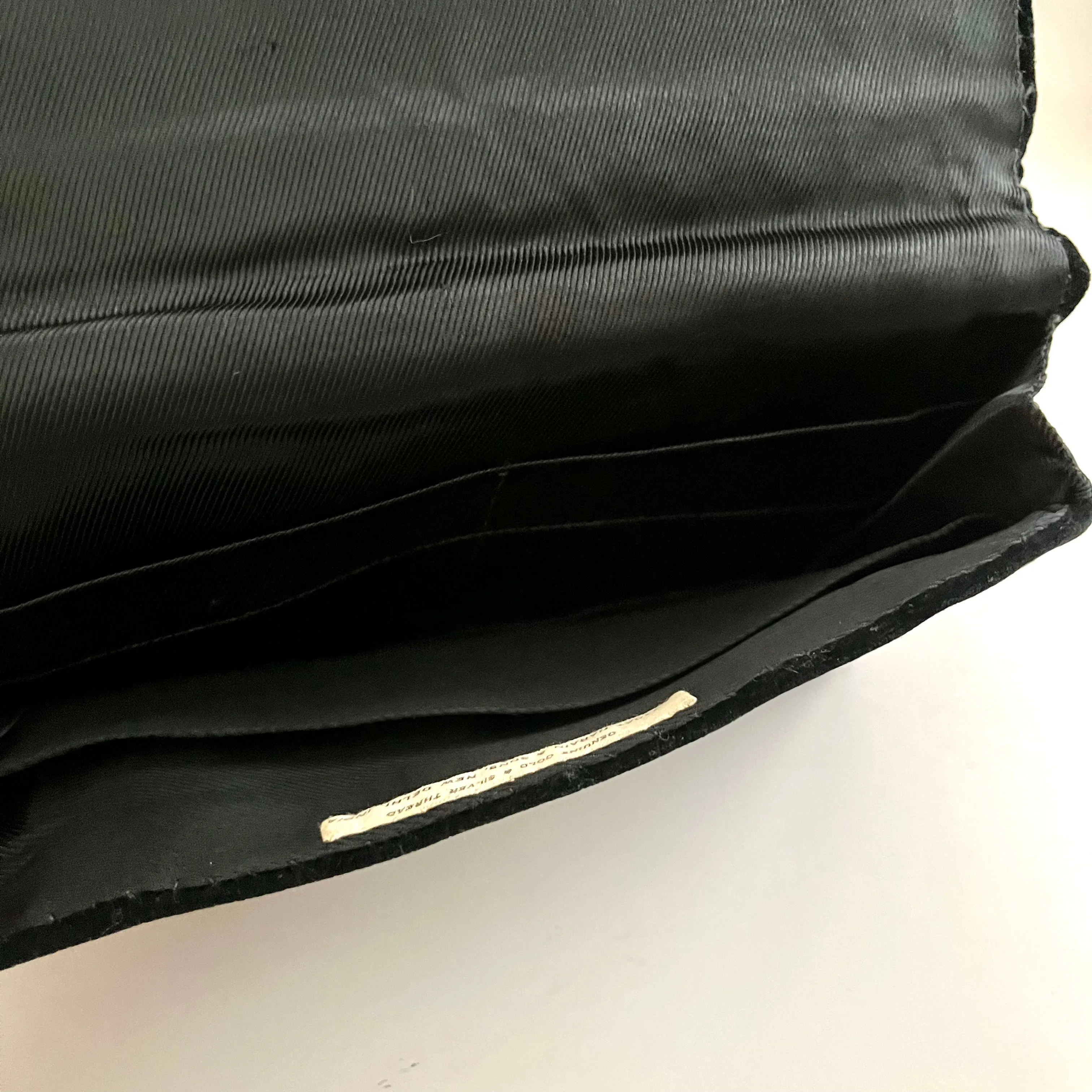 1950s Jagat Black Velvet Gold & Silver Embroidered Clutch