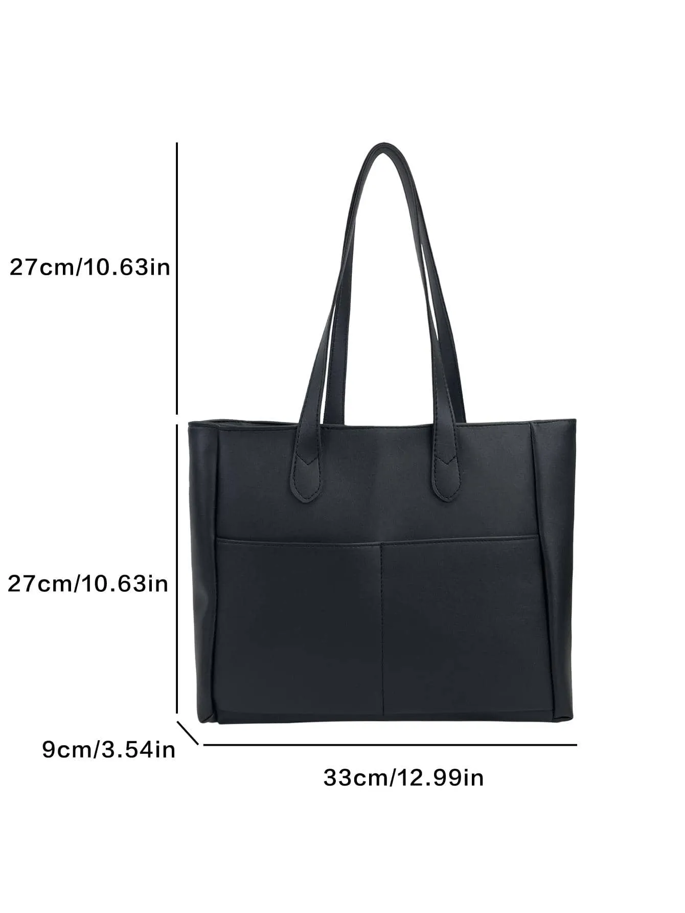 1pc Large Capacity Pu Leather Tote Bag