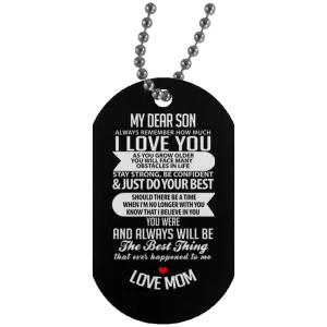 2 My Dear Son Military Dog Tags (Two Dog Tags)