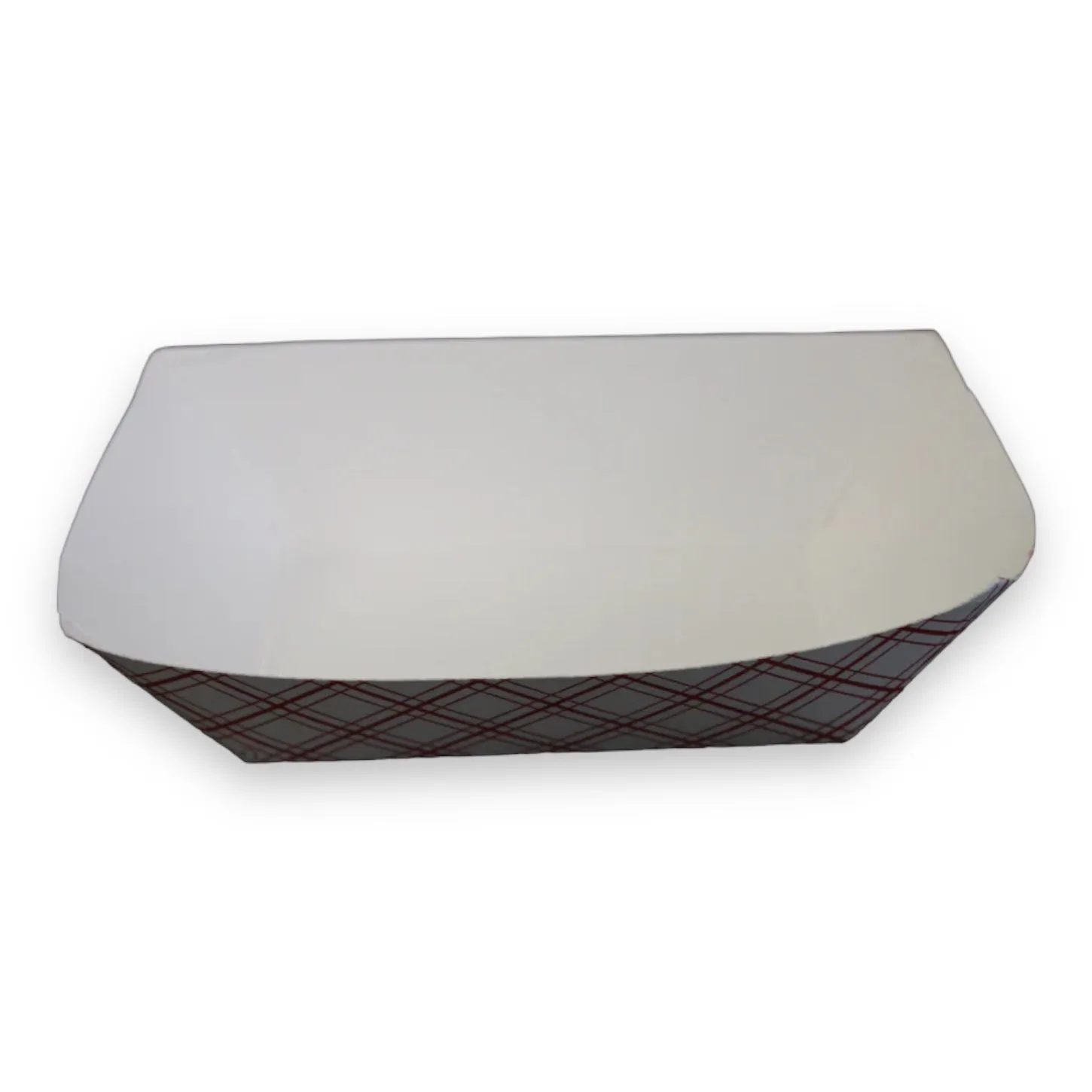 #200-7.25" X 4.75" X 1.5" RED PLAID 2 LB FOOD TRAY 1000CT