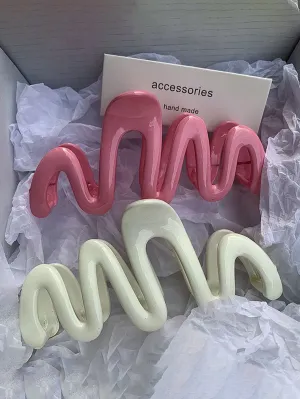 2pcs Wave-shaped High-end Hair Claw Clips