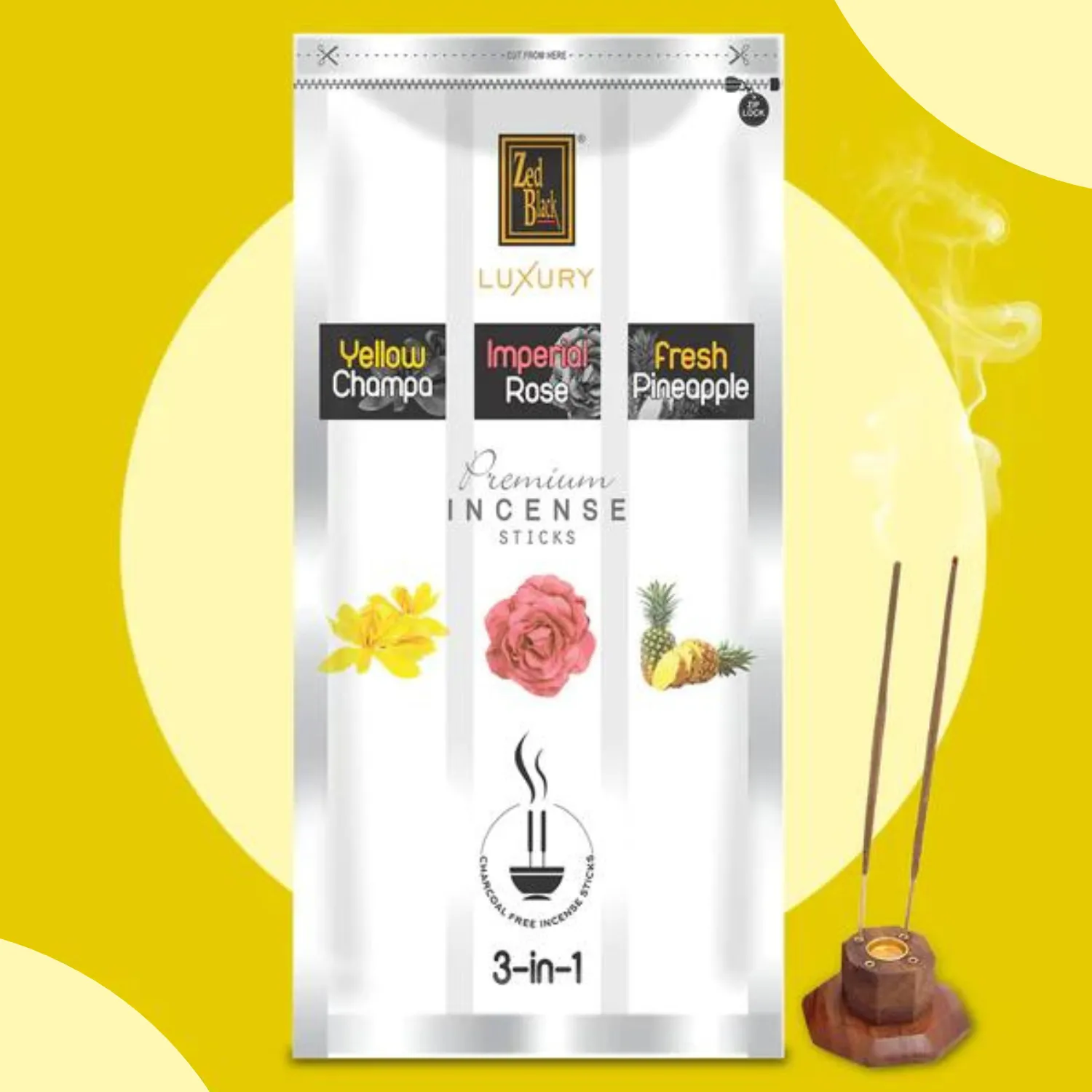3-in-1 Premium Agarbatti / Incense Sticks In Resealable Pack