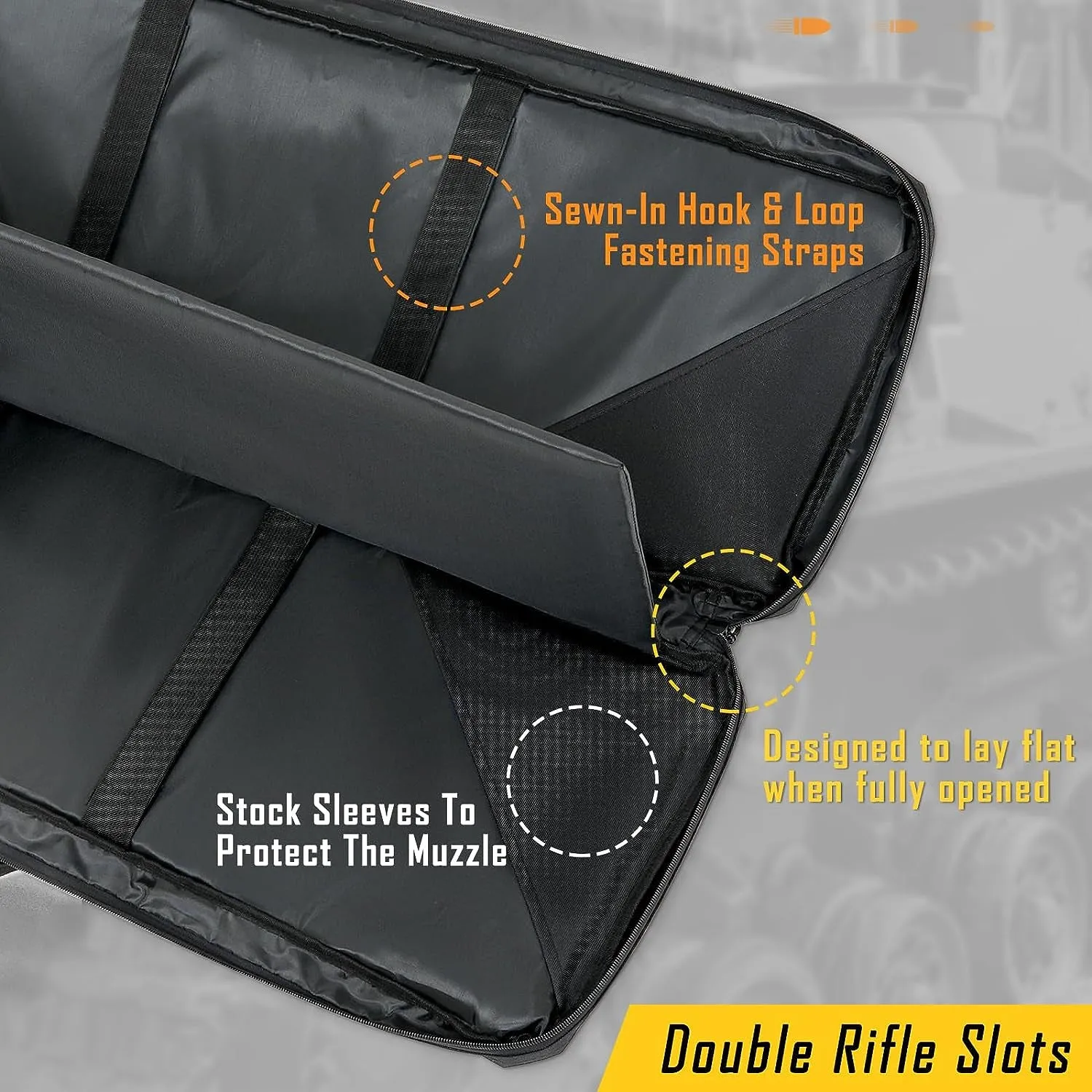 32/36/42/48/52 Inch Double Rifle Case, Shooting Range Tactical Rifle Backpack