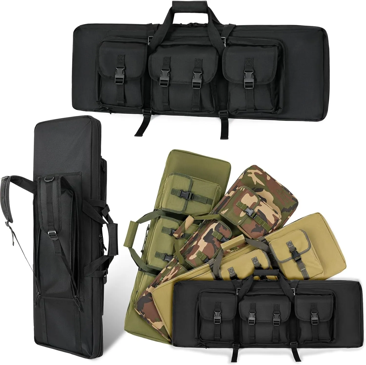 32/36/42/48/52 Inch Double Rifle Case, Shooting Range Tactical Rifle Backpack