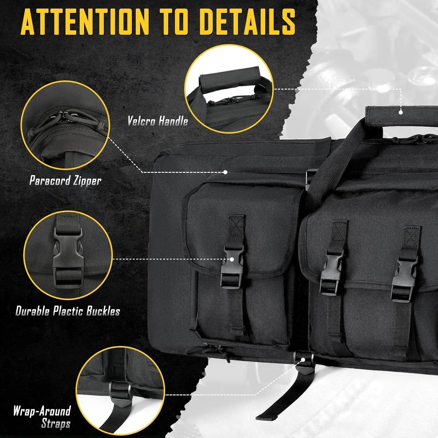 32/36/42/48/52 Inch Double Rifle Case, Shooting Range Tactical Rifle Backpack