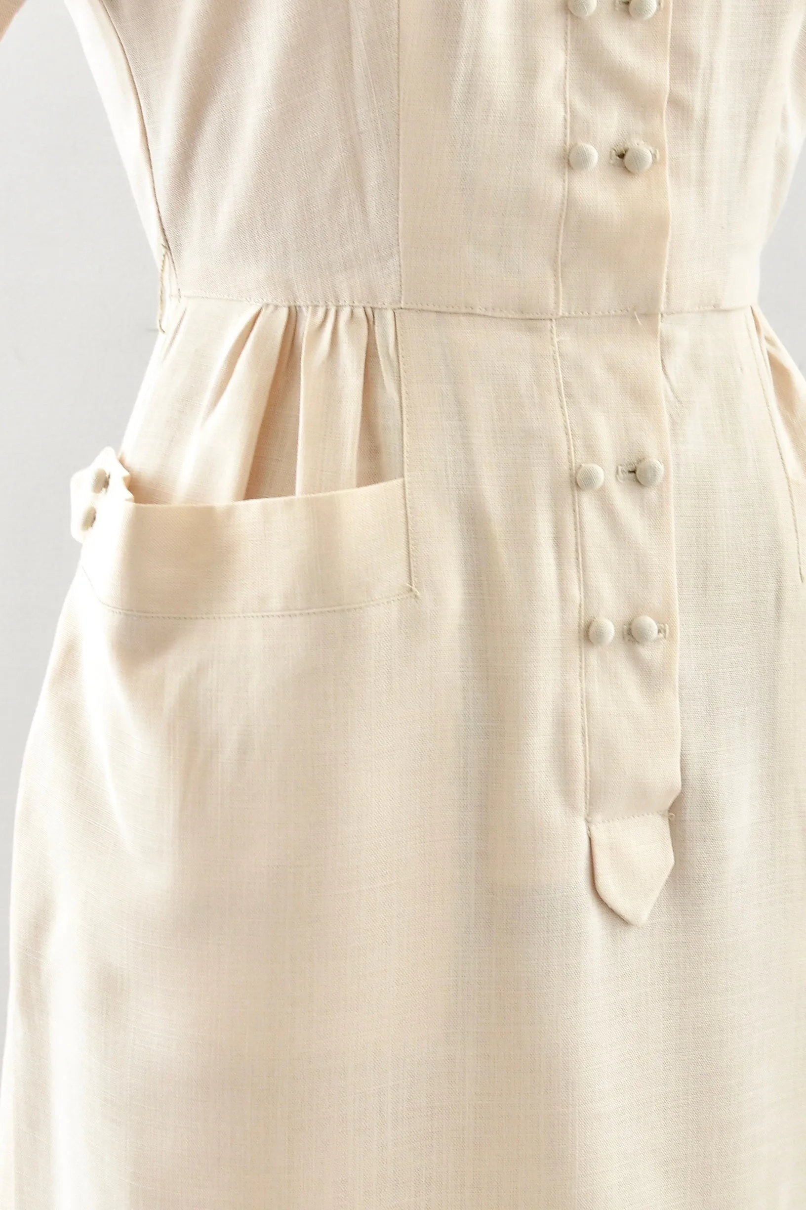 40's Beige Dress / S