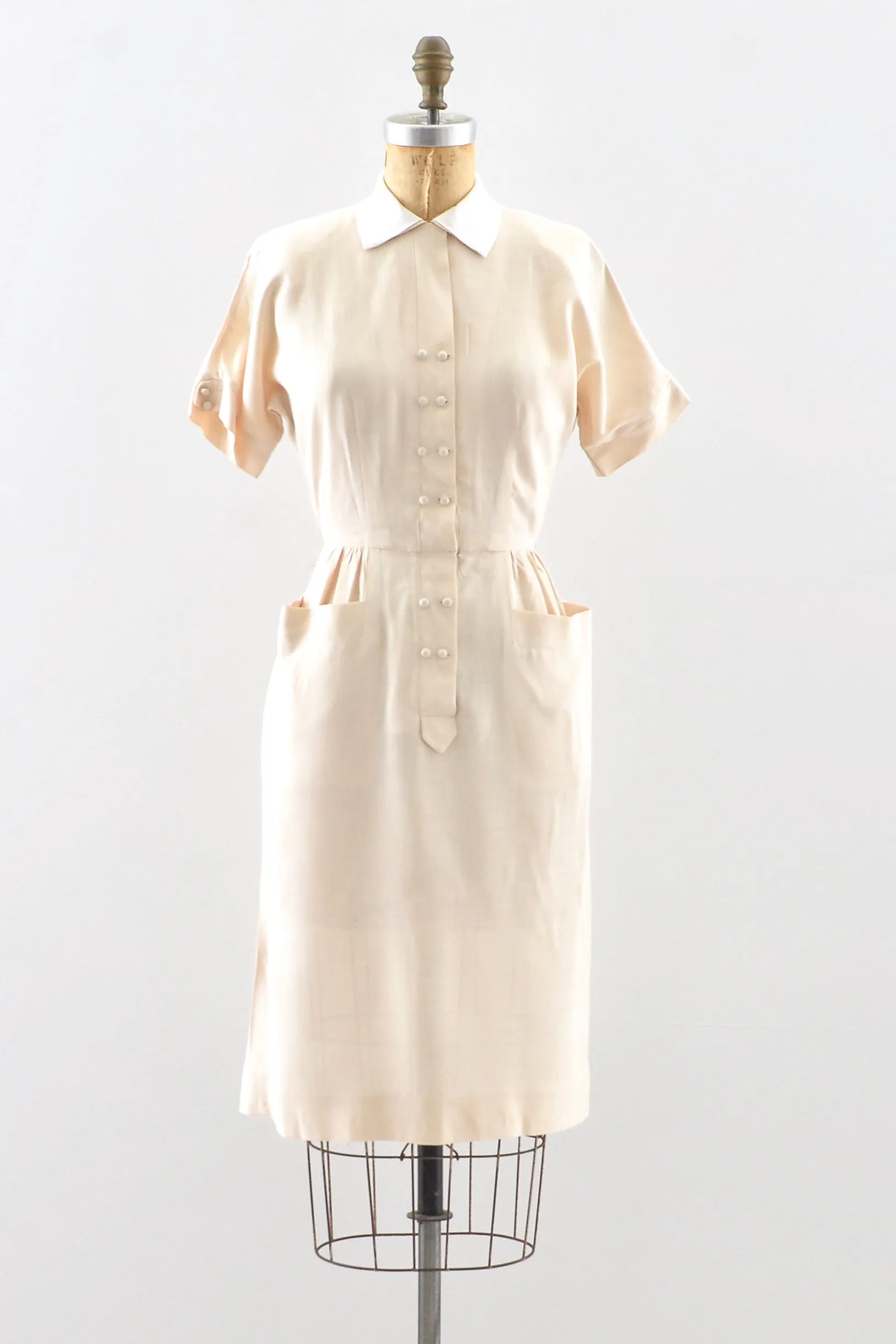 40's Beige Dress / S