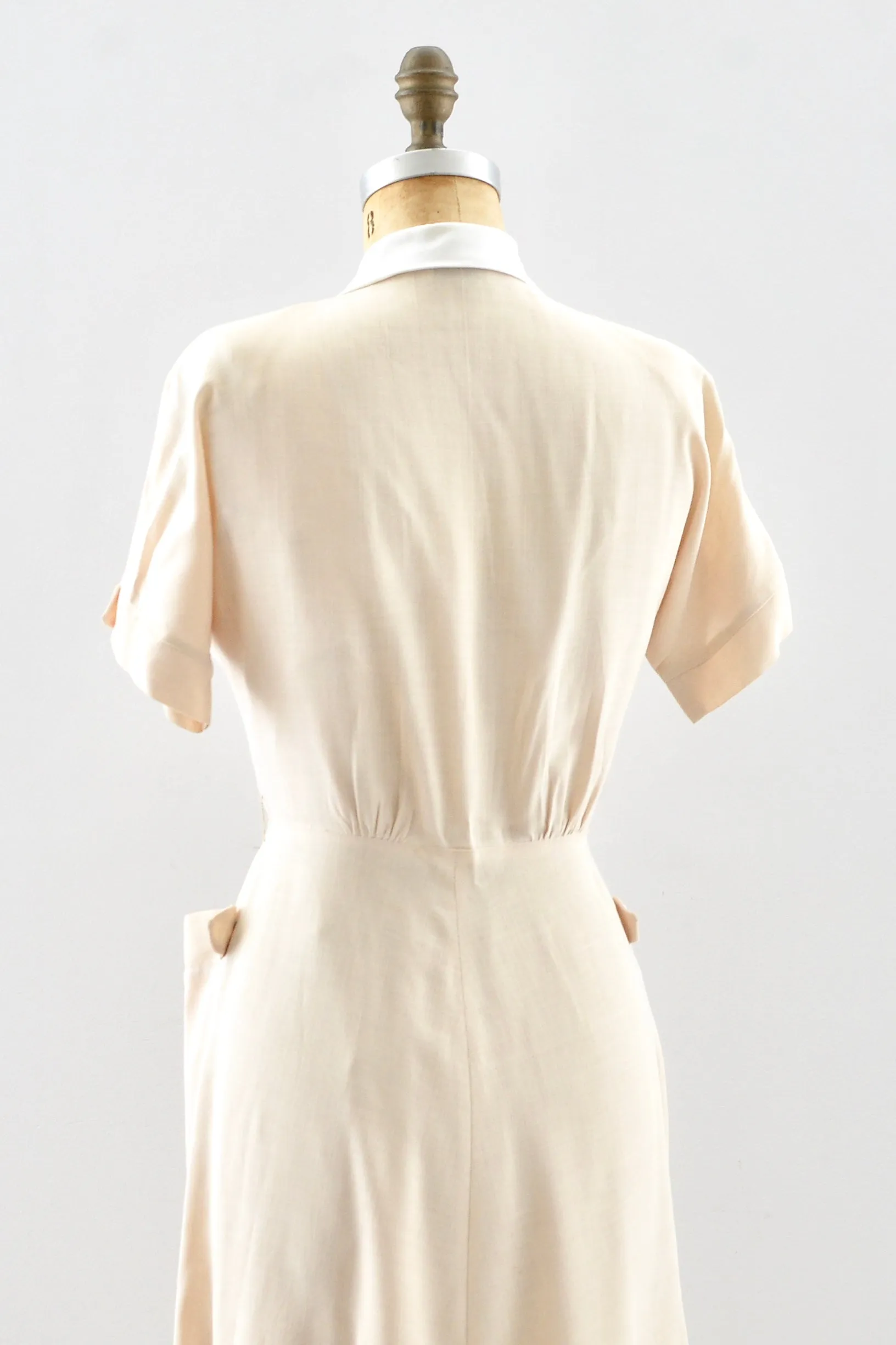 40's Beige Dress / S