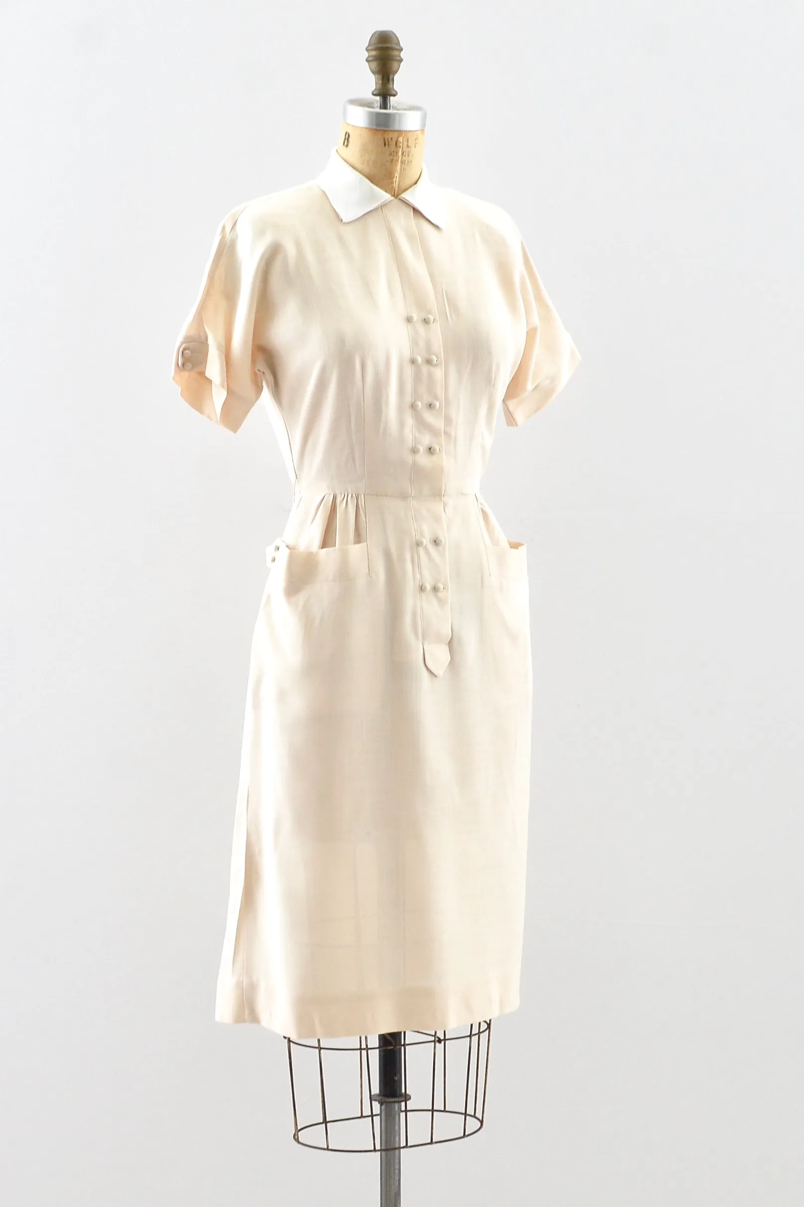 40's Beige Dress / S