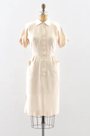 40's Beige Dress / S