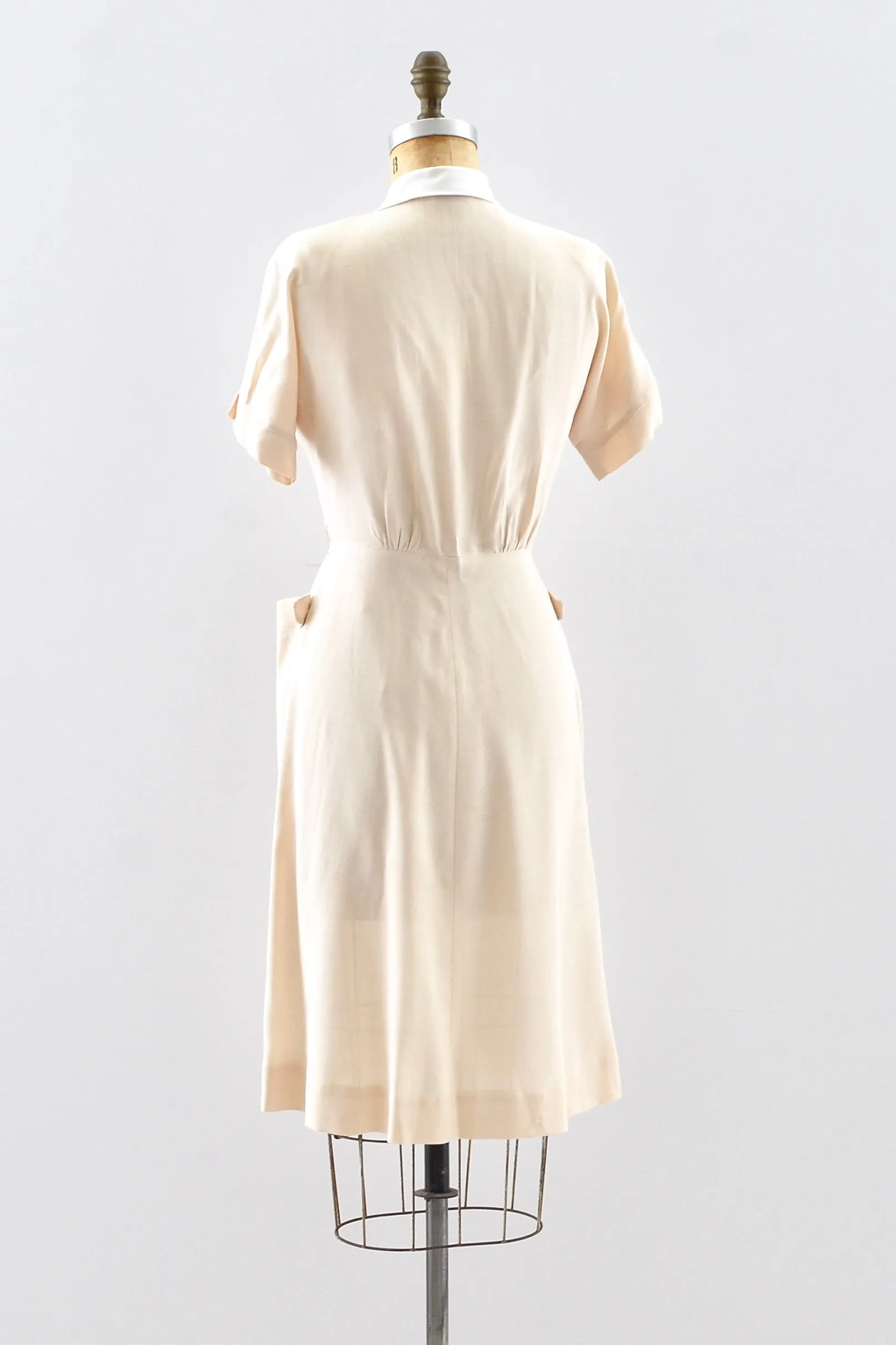 40's Beige Dress / S