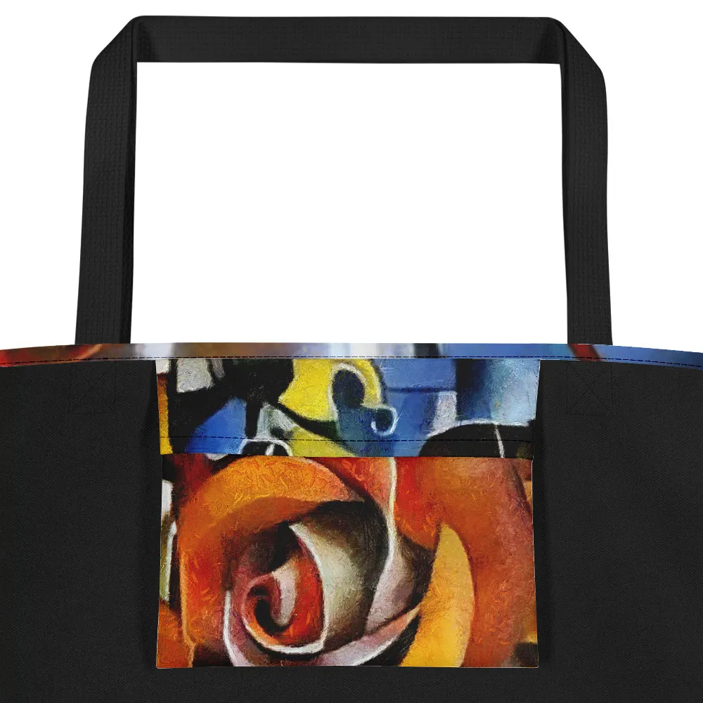 Abstract Wine and Roses - Beach Bag