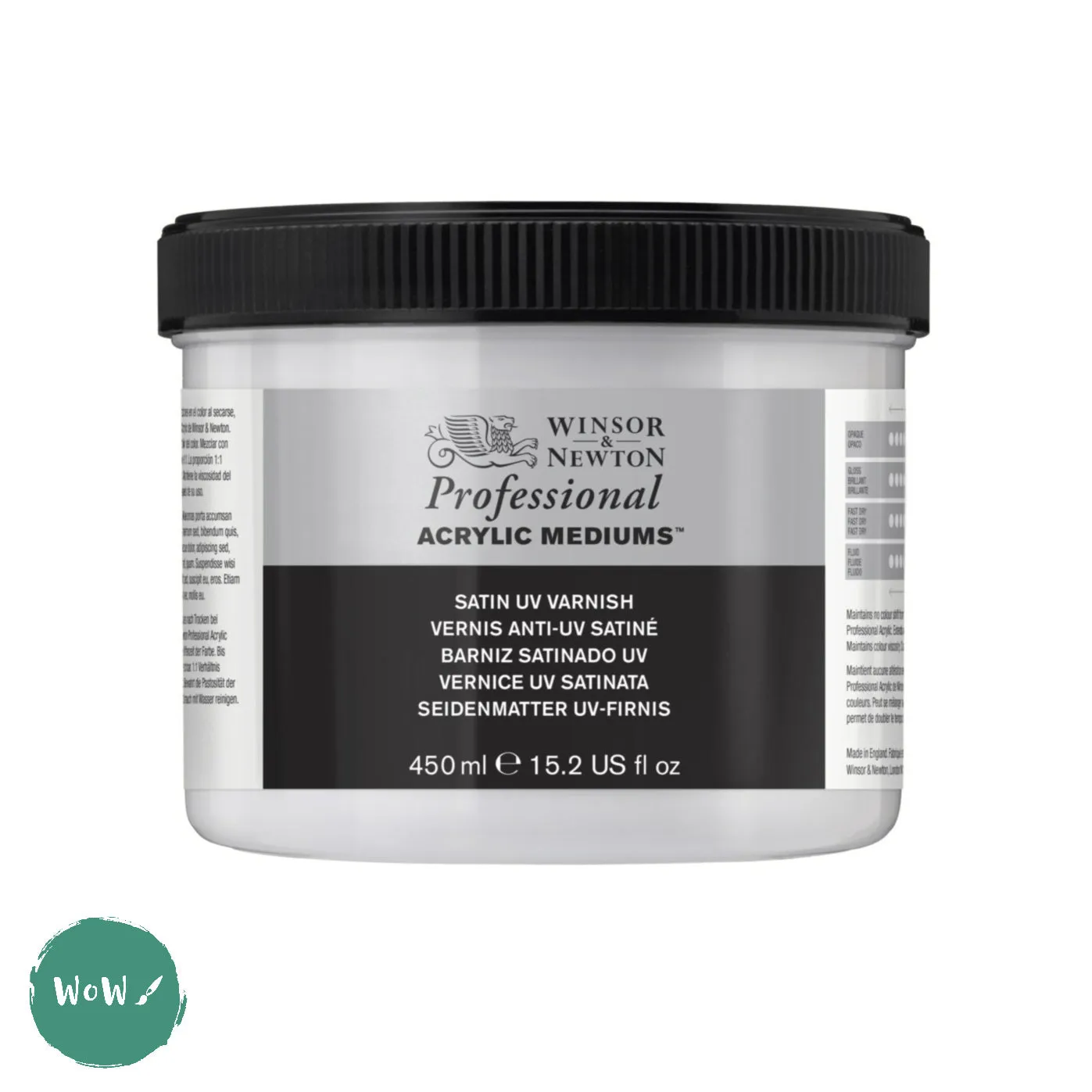 Acrylic Varnish Winsor & Newton Professional-  450ML SATIN UV Resistant