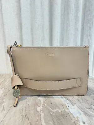 ADELE LEATHER CLUTCH - ARGILLA