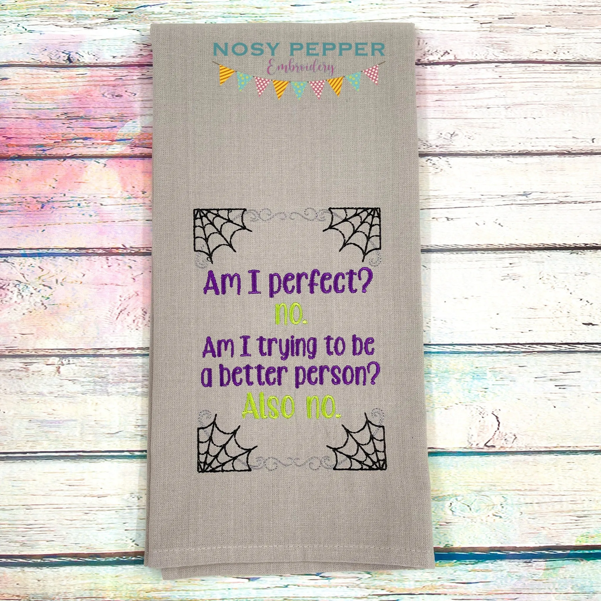 Am I Perfect machine embroidery design (4 sizes included) DIGITAL DOWNLOAD