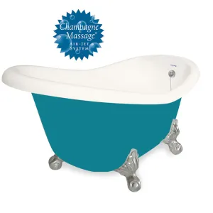 American Bath Factory Champagne Ascot 60" Bisque AcraStone Tub & Drain , No Faucet Holes