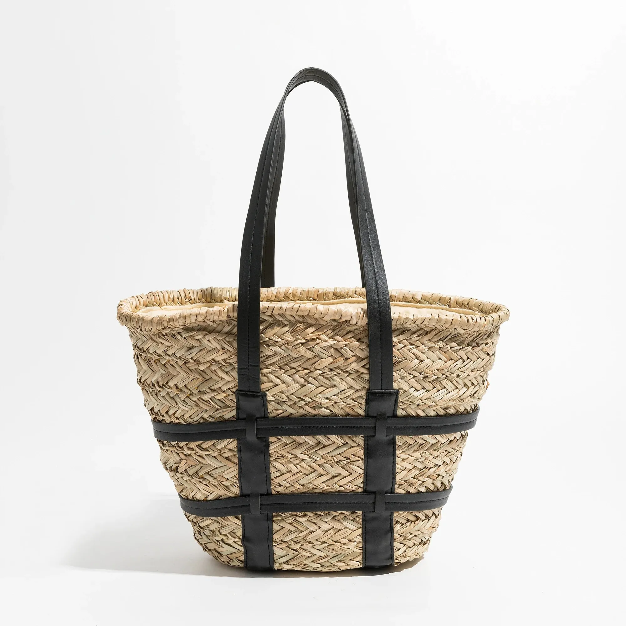 AMI - Handwoven Straw Tote Bag with Straps