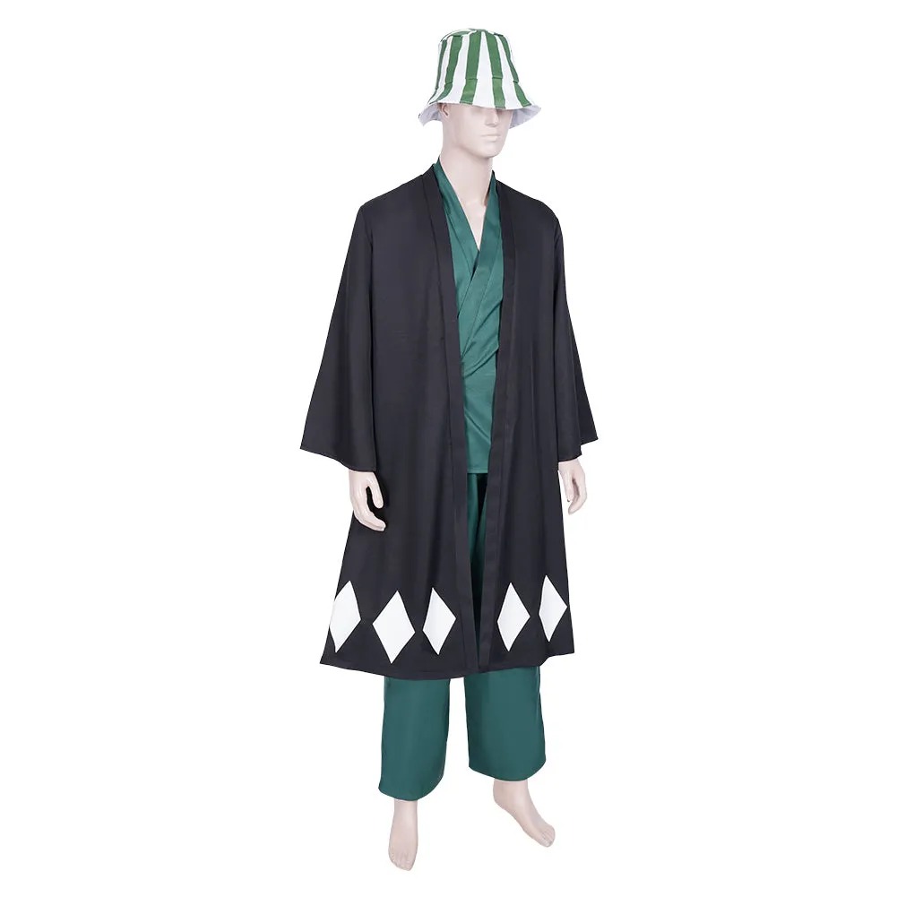 Anime Bleach Coat Pants Hat Outfit Urahara Kisuke Halloween Carnival Suit Cosplay Costume