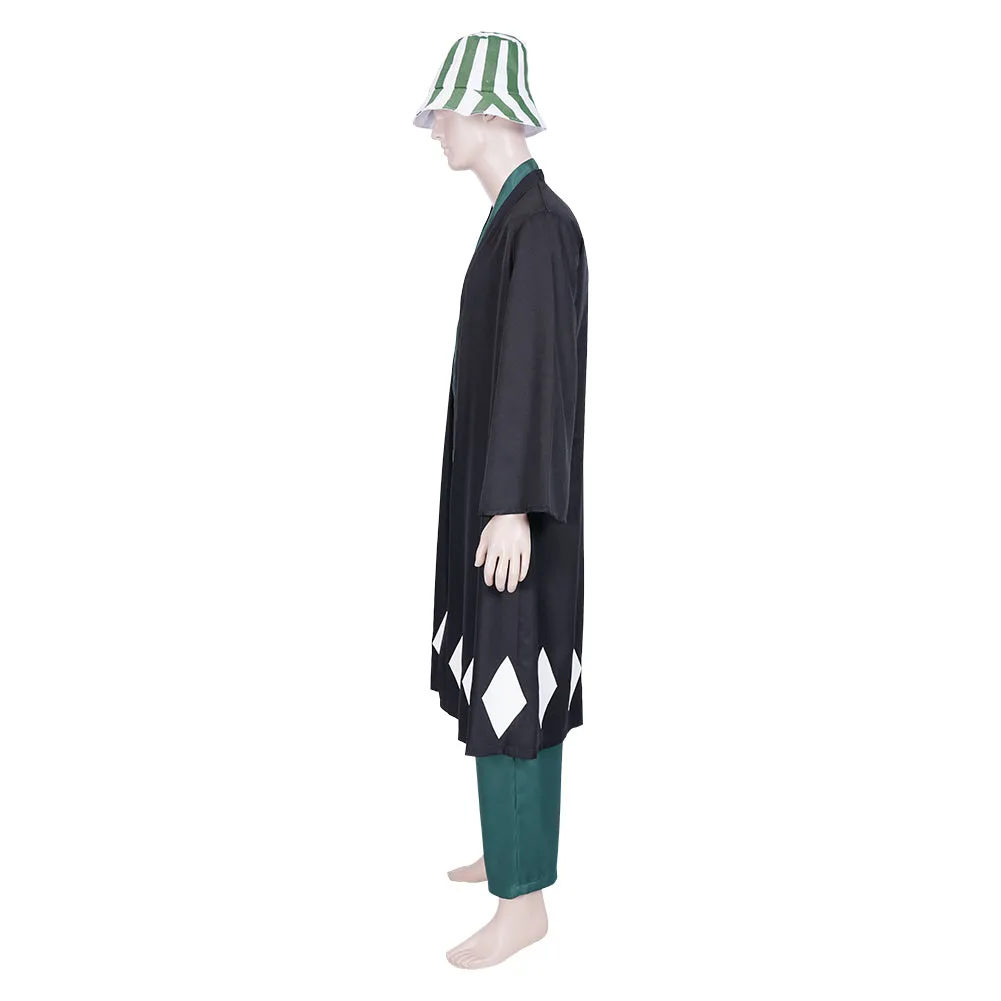 Anime Bleach Coat Pants Hat Outfit Urahara Kisuke Halloween Carnival Suit Cosplay Costume