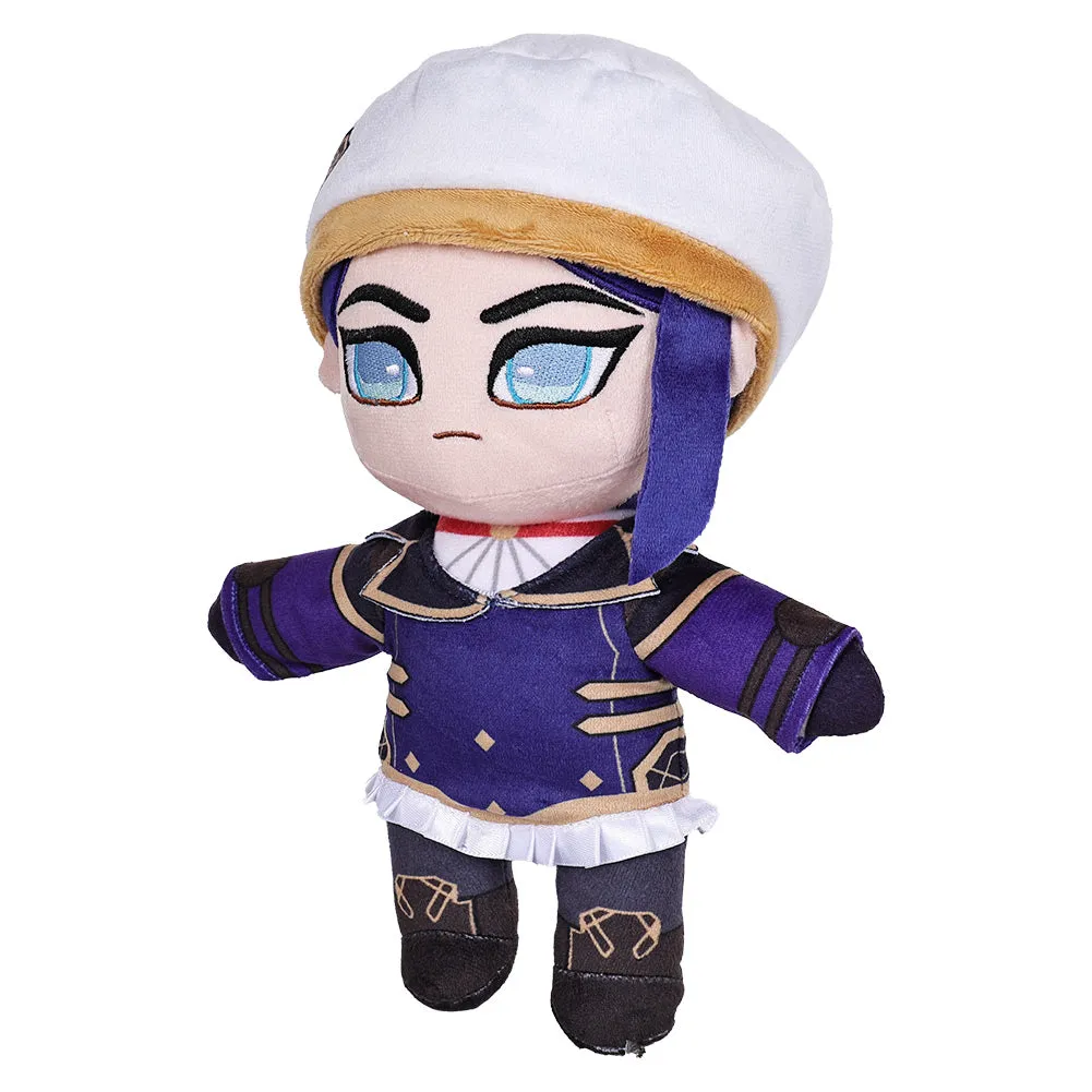 Arcane League of Legends Season 2 Caitlyn Kiramman Cosplay Plush Toys Unisex White Purple Cartoon Soft Stuffed Dolls Mascot Birthday Xmas Gift
