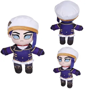 Arcane League of Legends Season 2 Caitlyn Kiramman Cosplay Plush Toys Unisex White Purple Cartoon Soft Stuffed Dolls Mascot Birthday Xmas Gift