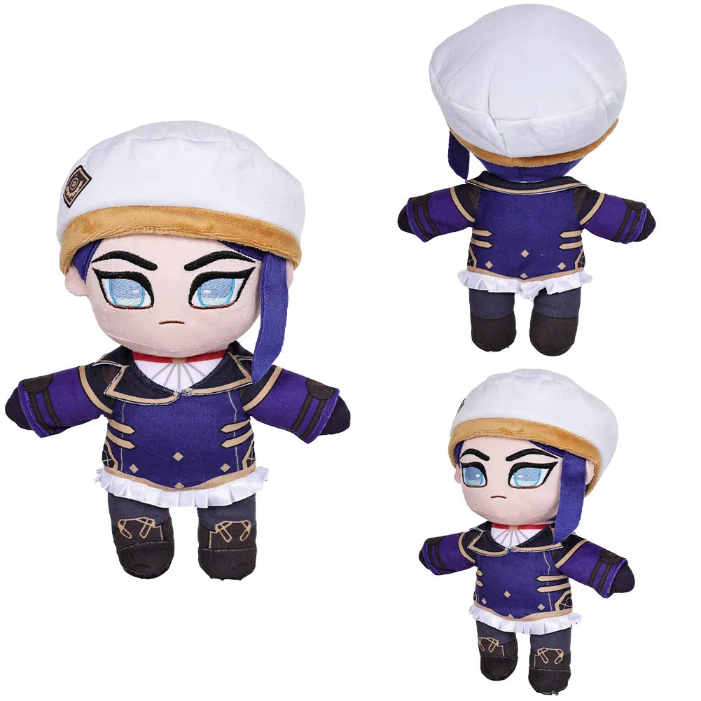 Arcane League of Legends Season 2 Caitlyn Kiramman Cosplay Plush Toys Unisex White Purple Cartoon Soft Stuffed Dolls Mascot Birthday Xmas Gift