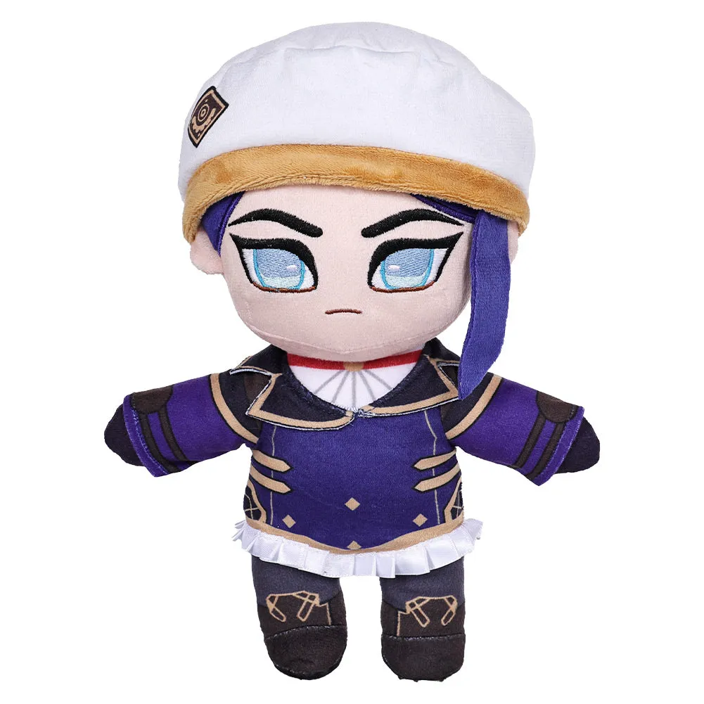 Arcane League of Legends Season 2 Caitlyn Kiramman Cosplay Plush Toys Unisex White Purple Cartoon Soft Stuffed Dolls Mascot Birthday Xmas Gift