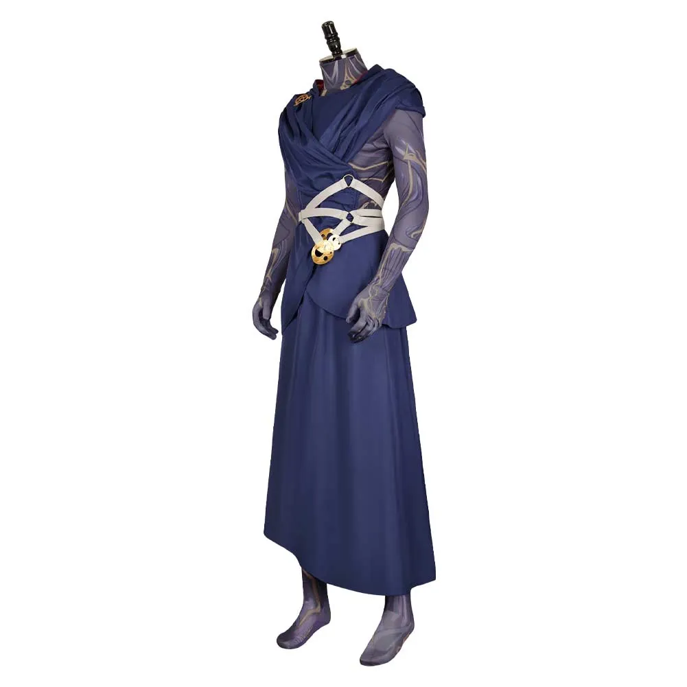 Arcane League of Legends Season 2 Viktor Cosplay Costume Man Dark Blue Outfits Halloween Carnival Suit