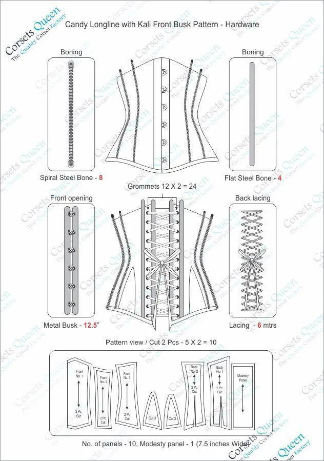 Atinkson Lace Overlay Steel Boned Underbust Corset