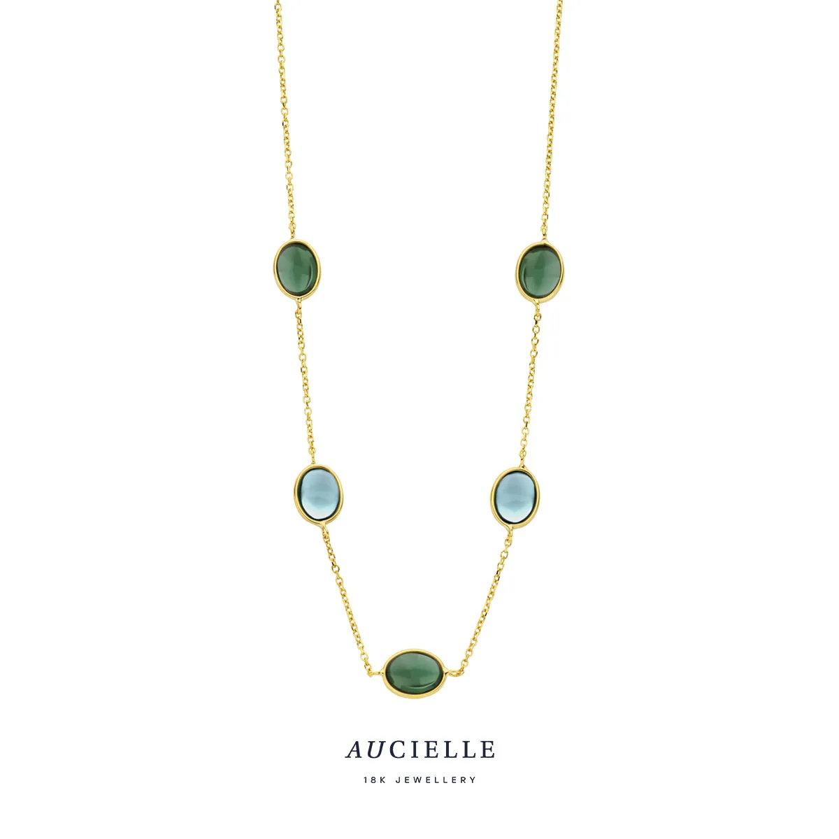 Aucielle - Collier  - Or Jaune et Topaze verte (AK0014C/45)