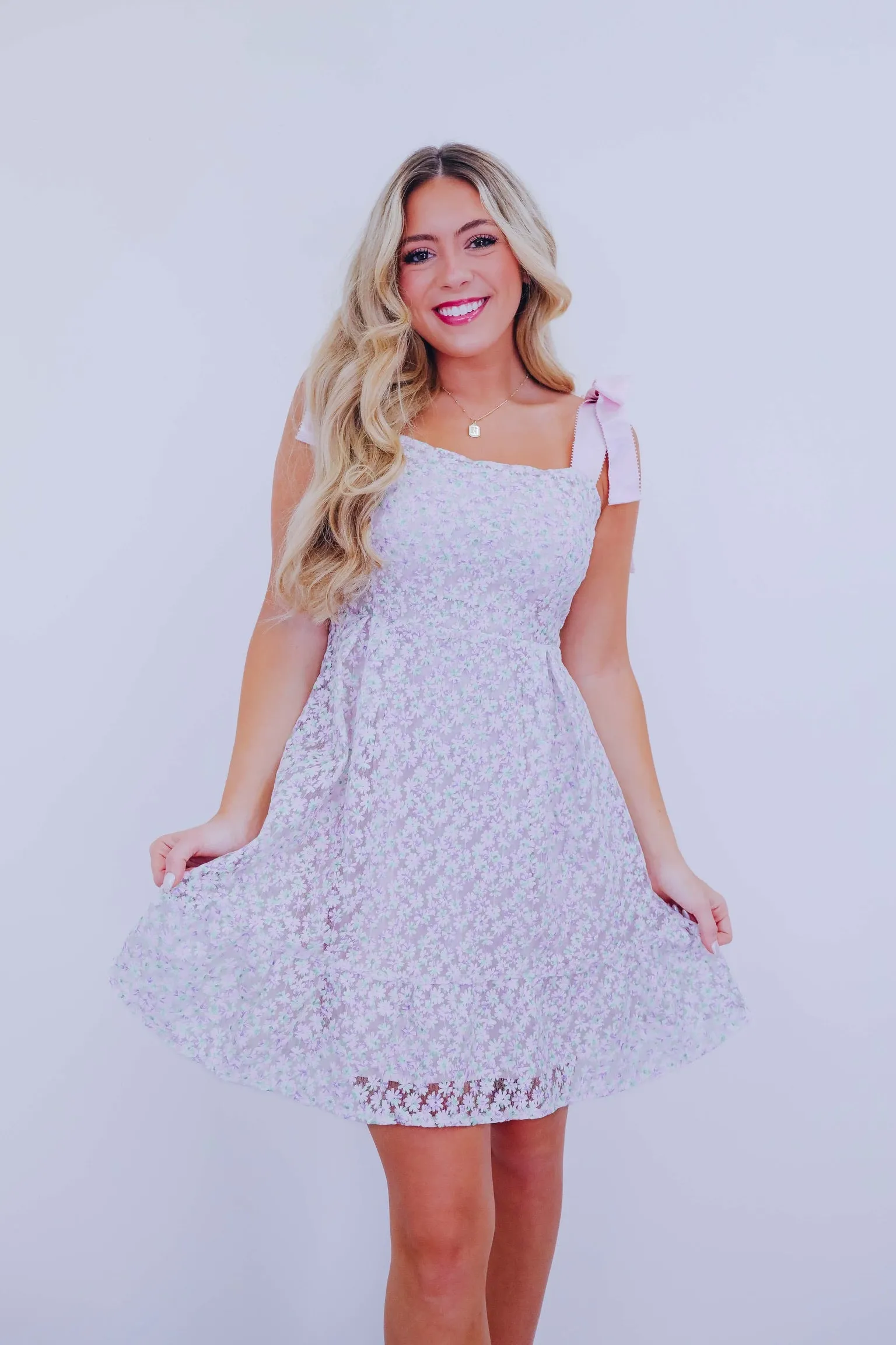 Aurora Floral Satin Tie Dress