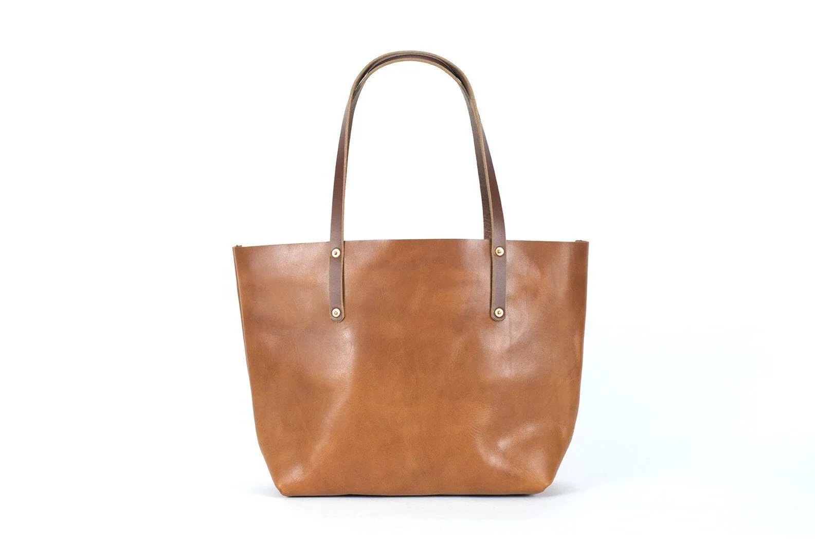 AVERY LEATHER TOTE BAG - LARGE - CARAMEL