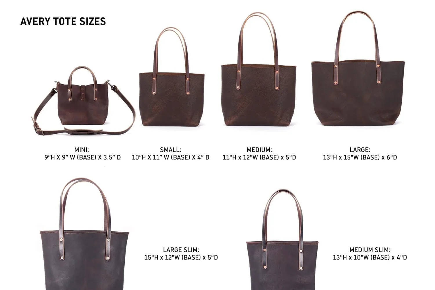 AVERY LEATHER TOTE BAG - LARGE - LEAD GRAY