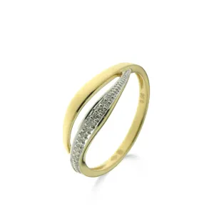 Bague anneaux multiples - Or Jaune et Blanc, Diamants (058865/A)