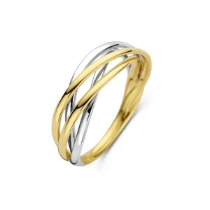Bague anneaux multiples - Or Jaune et Blanc (GR4719BI)