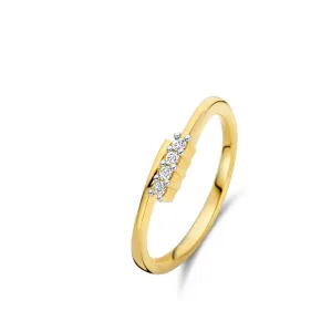 Bague avec motif - Or Jaune et Diamants (067329A)