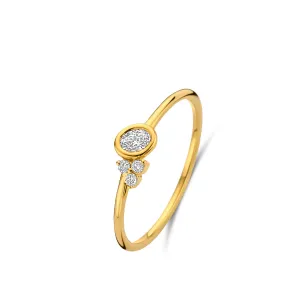 Bague avec motif - Or Jaune et Diamants (068610A)
