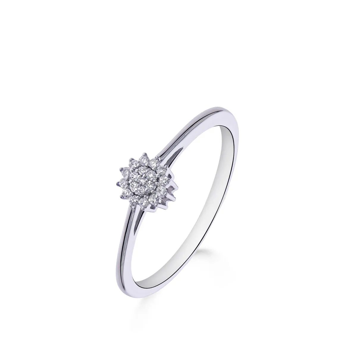 Bague cluster - Or Blanc, Diamants (062230A)