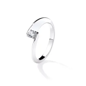 Bague Garel Envol solitaire - Or Blanc, Diamants (04BB15G)