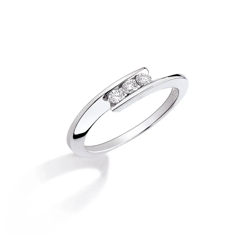 Bague Garel Envol Trilogy - Or Blanc, Diamants (14JZ18G)