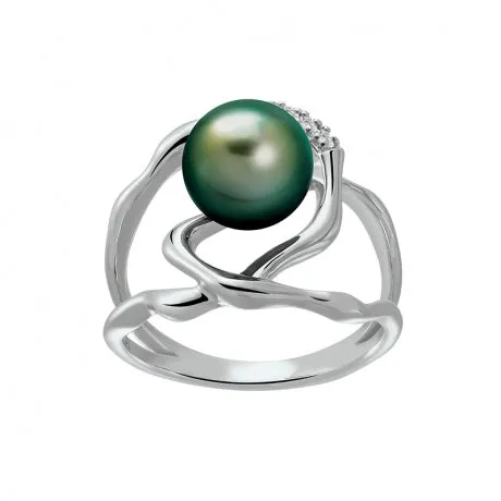 Bague IZA-B - Corail, Argent, Perles de Tahiti et Diamants  (FEZ19R001HP)