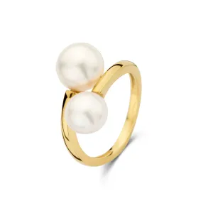 Bague ouverte - Or Jaune, Perles (064098/P)