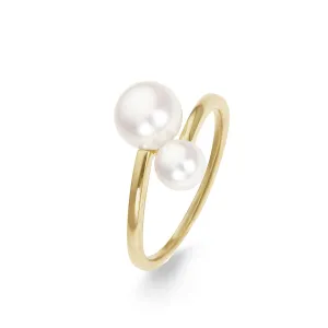 Bague ouverte - Or Jaune, Perles (068248P)
