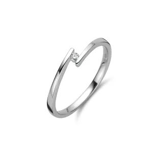 Bague solitaire - Or Blanc, Diamants (91BU20/A)