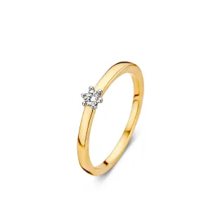 Bague solitaire - Or Jaune et Blanc, Diamants (91EH33/A)